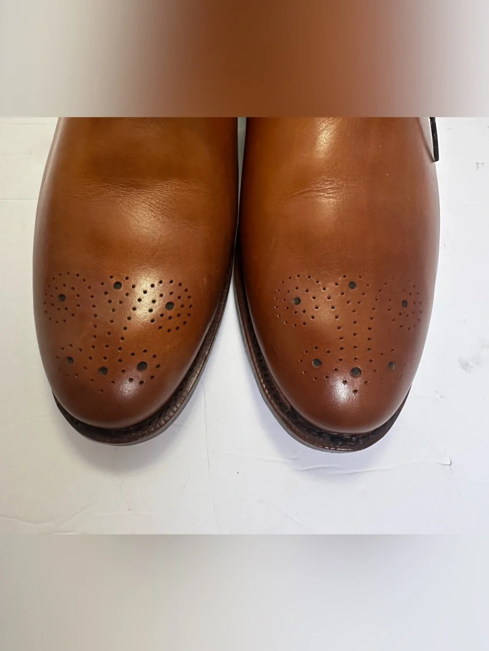 Allen Edmonds Men’s Mackenzie Whiskey Leather Medallion Toe Oxford Shoes-Size 11
